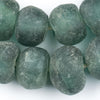 Super Jumbo Deep Aqua Recycled Glass Beads (34mm)