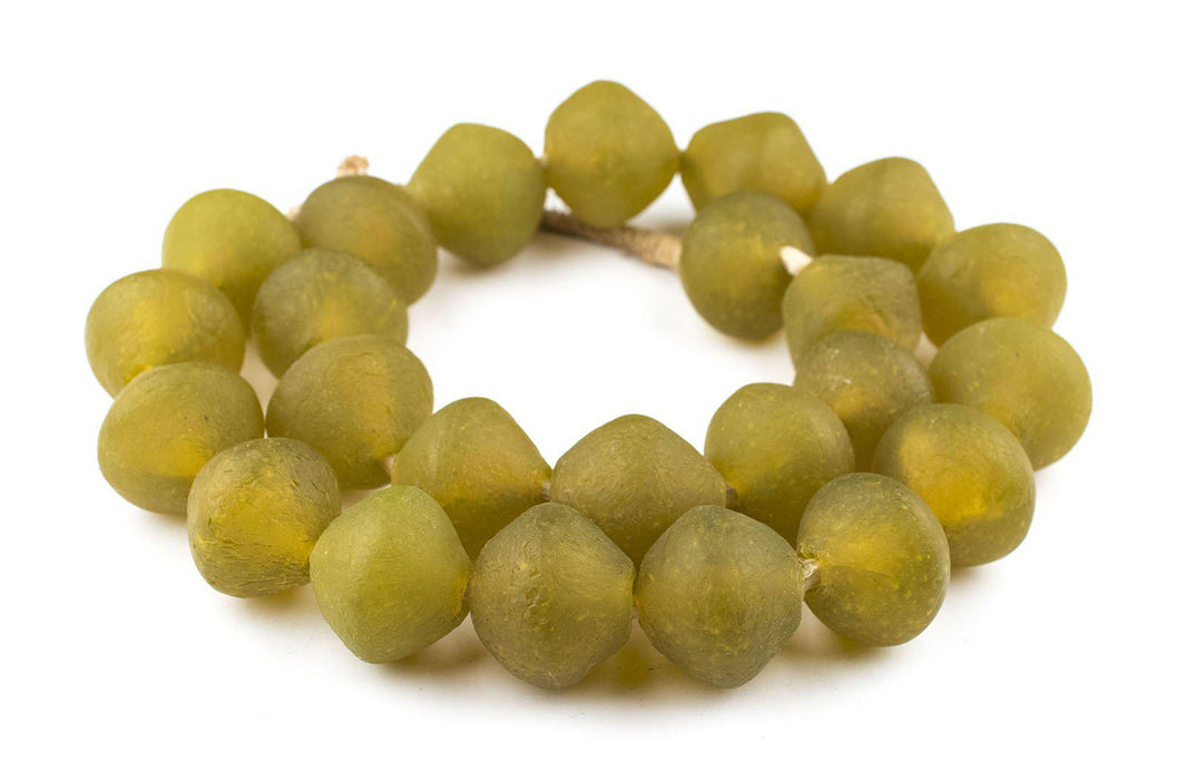 Super Jumbo Yellow Bicone Recycled Glass Beads (35mm) - The Bead Chest