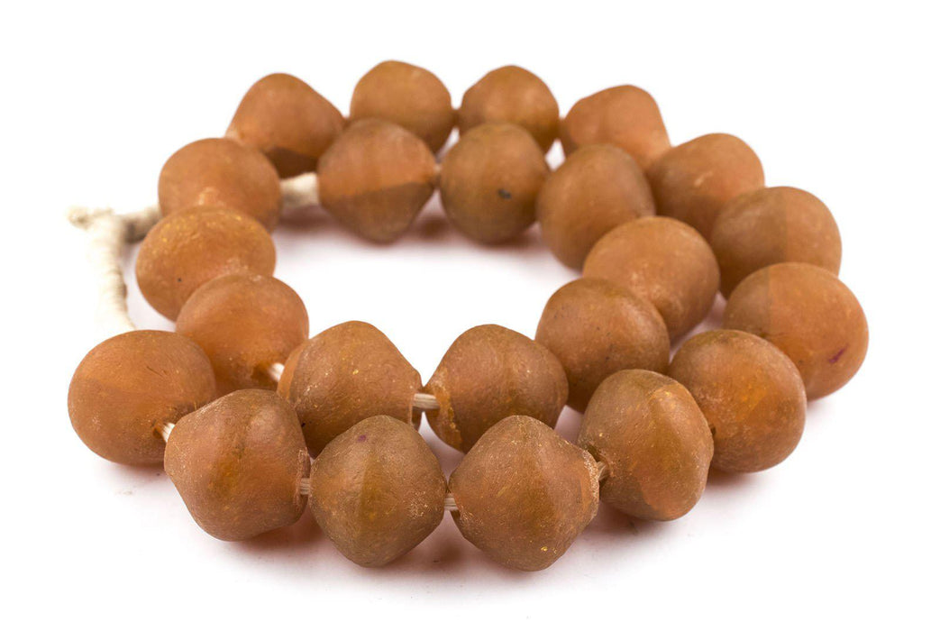 Super Jumbo Orange Bicone Recycled Glass Beads (35mm) - The Bead Chest