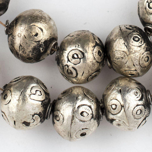 Ethiopian Round Eye Silver Beads (16mm)