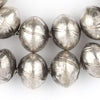 Round Striped Ethiopian Hollow Silver Beads