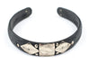 Patterned Silver Tuareg Ebony Cuff Bracelet