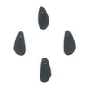 Black Teardrop Sea Glass Pendants (Set of 4)
