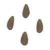 Grey Teardrop Sea Glass Pendants (Set of 4)