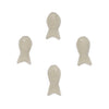 Grey Sea Glass Fish Pendants (Set of 4)