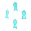 Bright Aqua Sea Glass Fish Pendants (Set of 4)