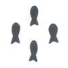 Black Sea Glass Fish Pendants (Set of 4)