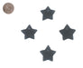 Black Sea Glass Star Pendants (Set of 4) - The Bead Chest