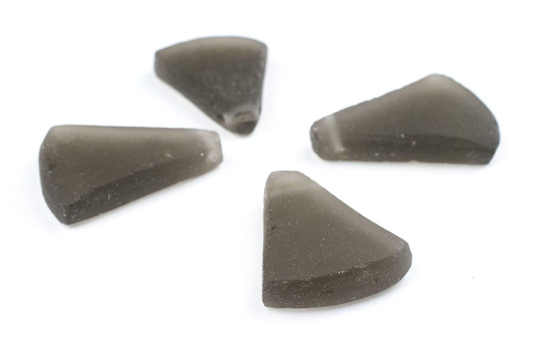Grey Triangle Sea Glass Pendants (Set of 4) - The Bead Chest