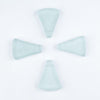 Clear Triangle Sea Glass Pendants (Set of 4)