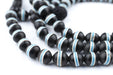 Blue Striped Inlaid Ebony Arabian Prayer Beads - The Bead Chest