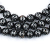 Round Eye Silver Inlaid Black Coral Arabian Prayer Beads (8mm)