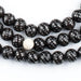 Silver Inlaid Ebony Round Arabian Prayer Beads (9mm) - The Bead Chest