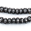 Silver Inlaid Ebony Disk Arabian Prayer Beads (11mm)