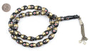 Red Evil Eye Brass Inlaid Ebony Arabian Prayer Beads - The Bead Chest