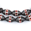 Coral Mosaic Inlaid Ebony Arabian Prayer Beads