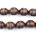 Silver Inlaid Brown Wood Arabian Prayer Beads - The Bead Chest