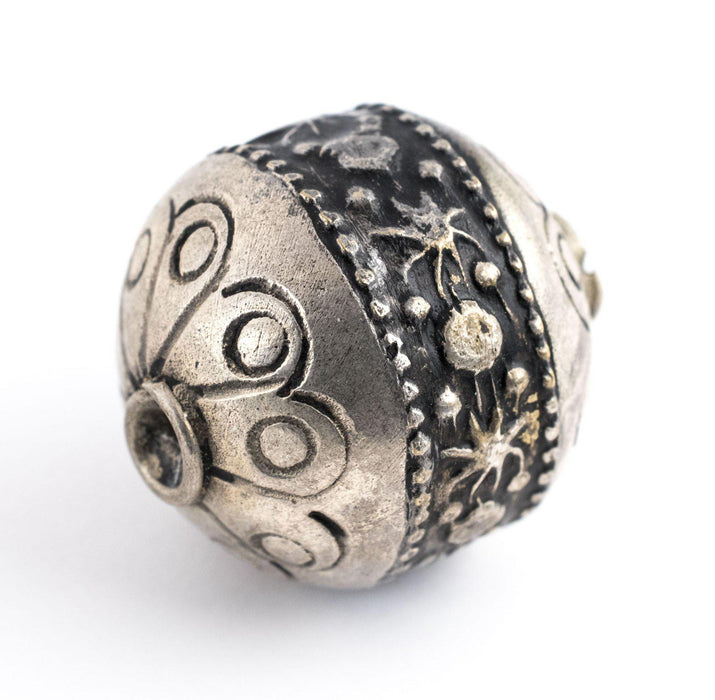 Round Silver Artisanal Berber Bead (22mm) - The Bead Chest