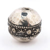 Round Hammered Silver Artisanal Berber Bead (19mm)
