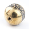 Round Brass Artisanal Berber Bead (22mm)