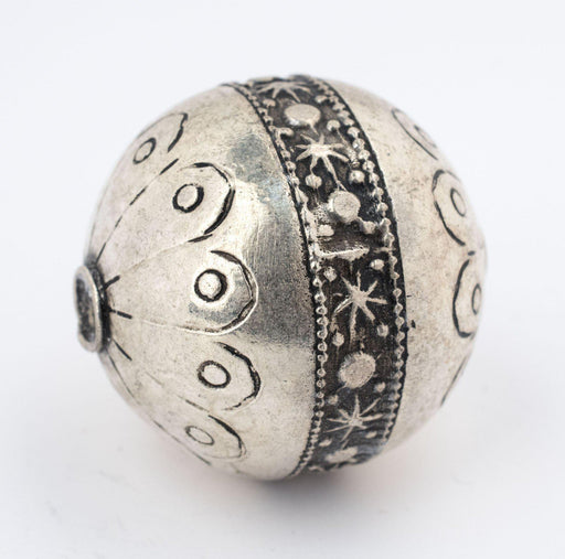 Round Silver Artisanal Berber Bead (28mm) - The Bead Chest
