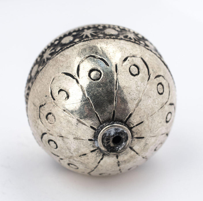Round Silver Artisanal Berber Bead (28mm) - The Bead Chest