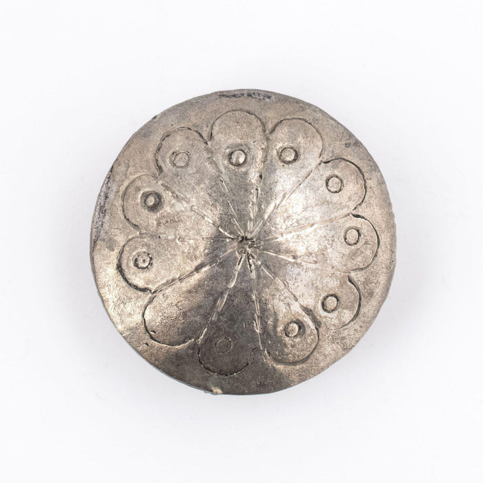 Circular Silver Artisanal Berber Bead (41mm) - The Bead Chest