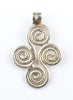 Silver Ethiopian Four Leaf Ornament Pendant (21x16mm)