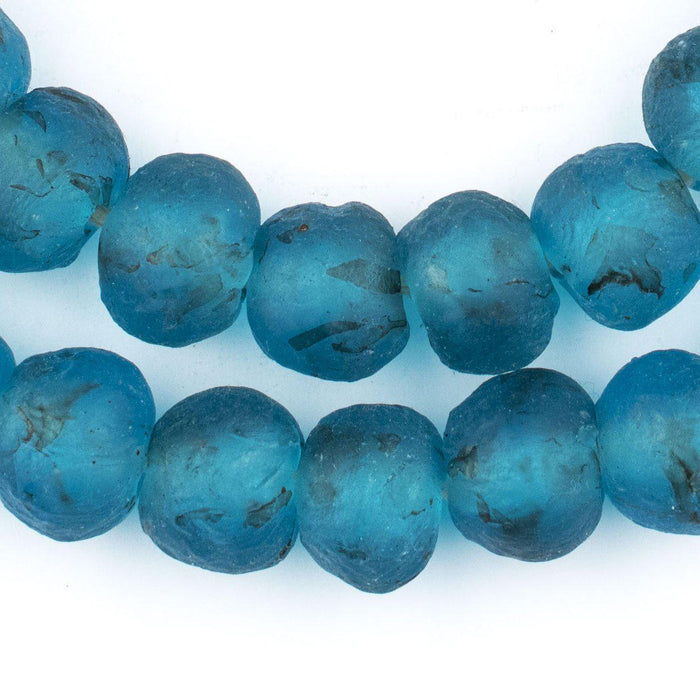 Turquoise Recycled Glass Beads (14mm) - The Bead Chest