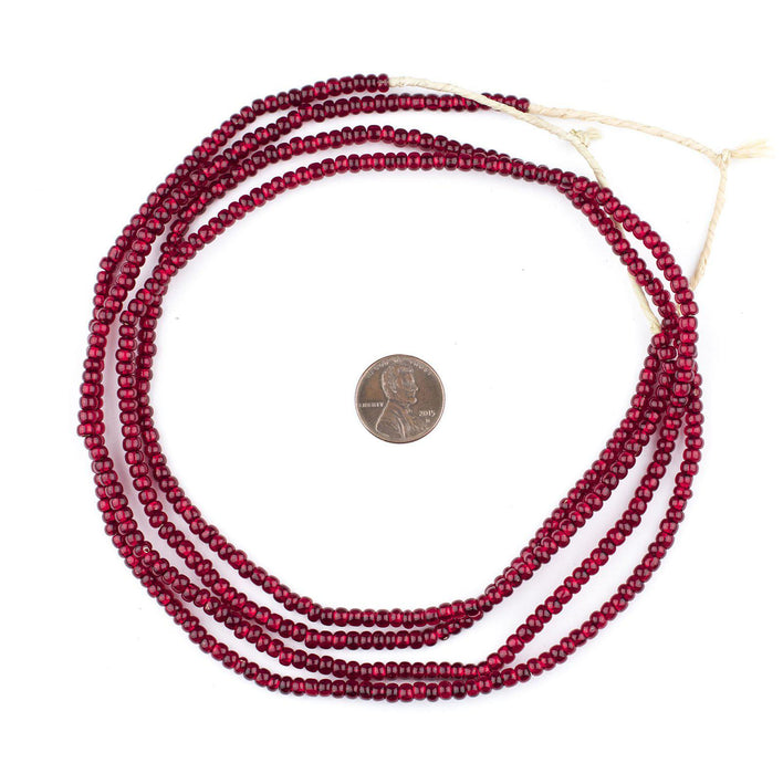 Garnet Red Ghana Glass Beads - The Bead Chest