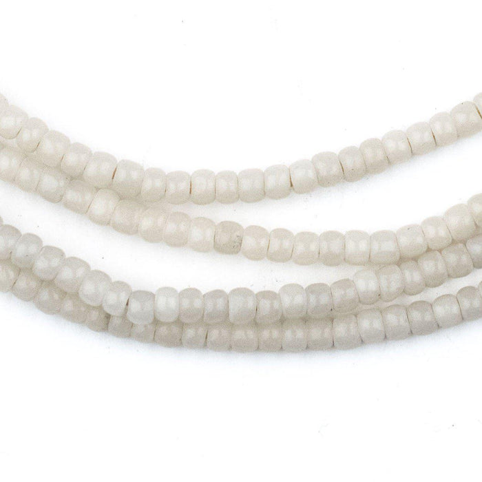 Vintage White Ghana Glass Beads - The Bead Chest