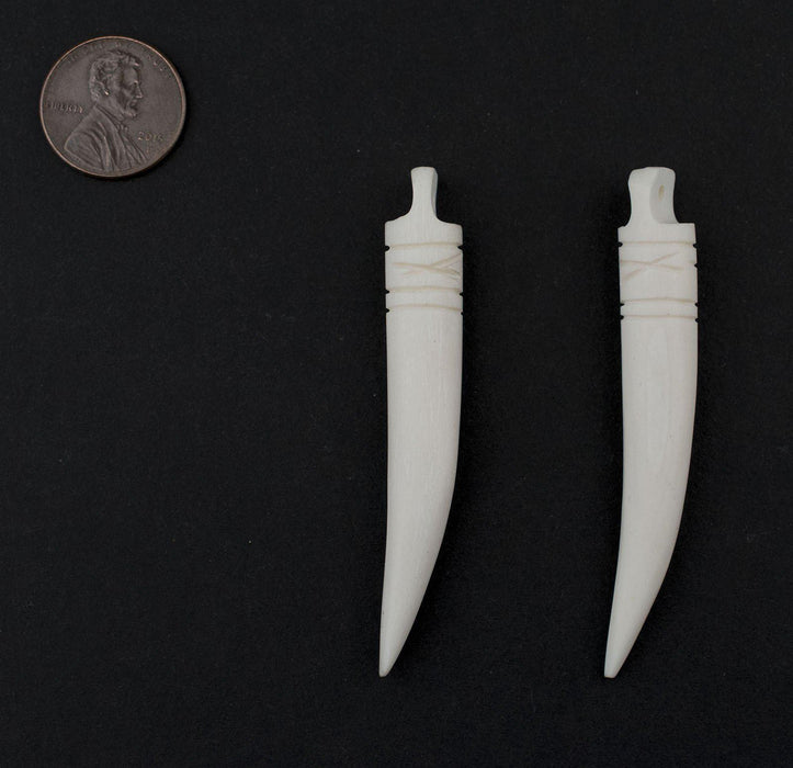 Kenya White Bone Tooth Pendant (Set of 2) - The Bead Chest