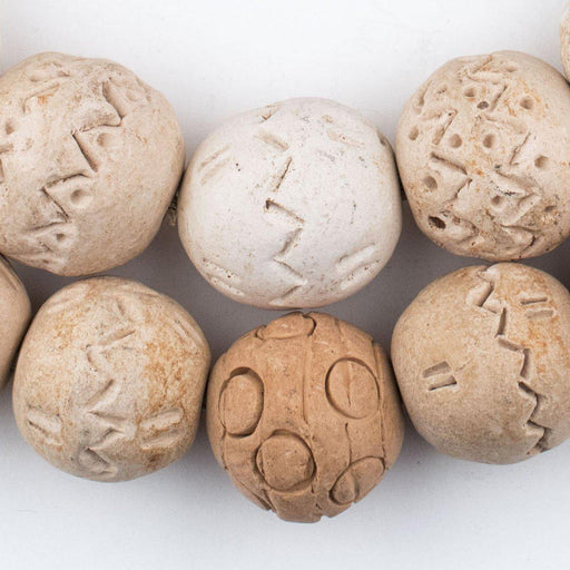 South African Round Natural Clay Beads (Tribal) - The Bead Chest