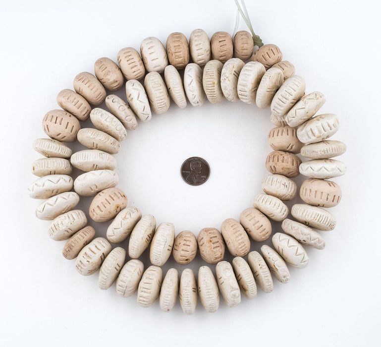 South African Rondelle Natural Clay Beads - The Bead Chest