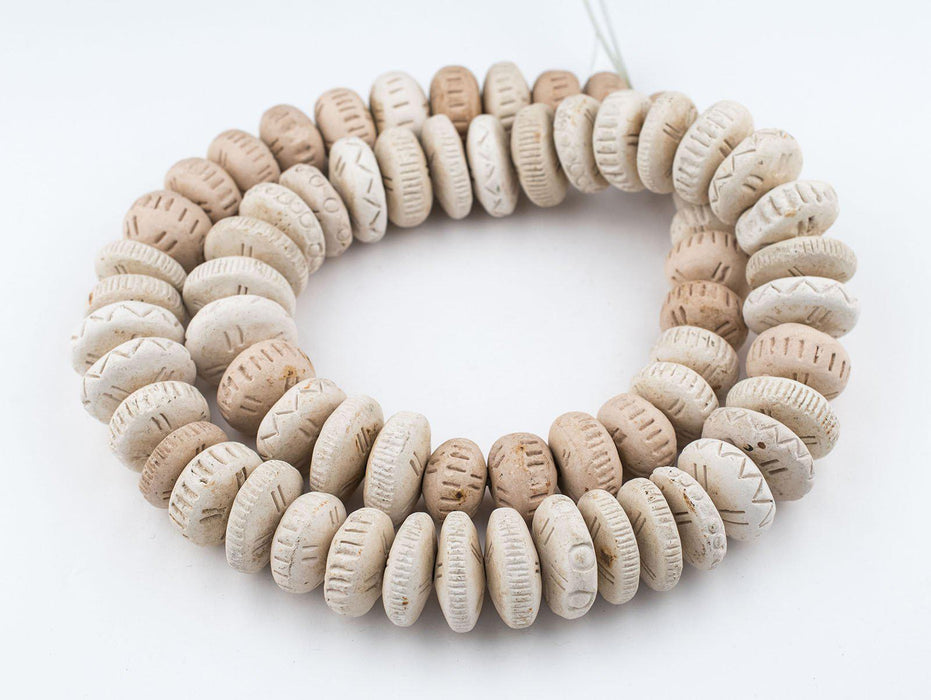 South African Rondelle Natural Clay Beads - The Bead Chest