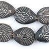 Teardrop Black Mali Clay Beads (34x26mm)