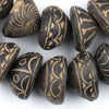 Old Gumdrop Black Mali Clay Beads (16x26mm)