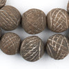 Round Black Mali Clay Beads (24mm)