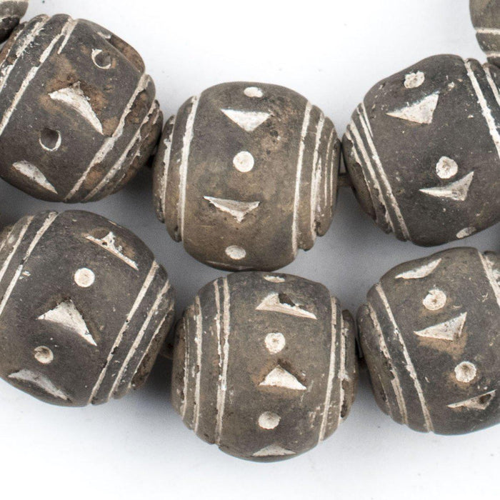 Round Black Mali Clay Beads (25mm) - The Bead Chest