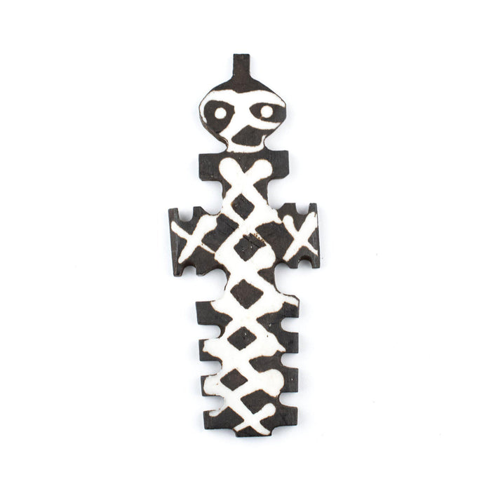 Batik Bone Cross Pendant (Zig-Zag) - The Bead Chest