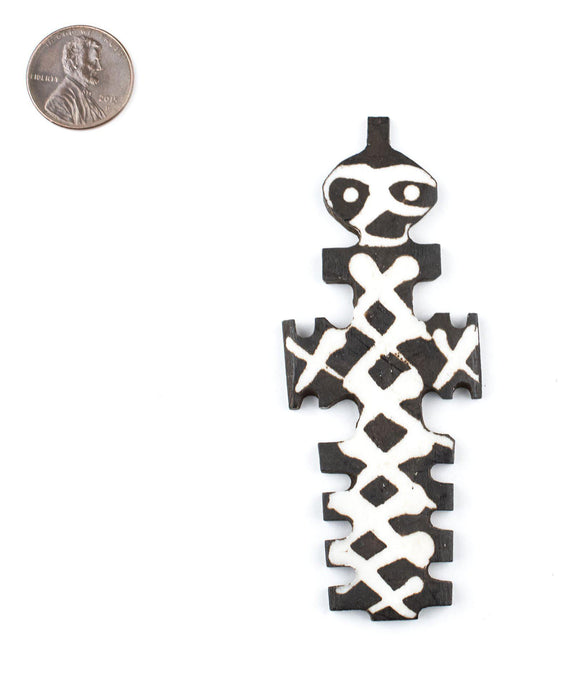 Batik Bone Cross Pendant (Zig-Zag) - The Bead Chest