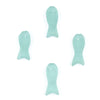 Light Green Sea Glass Fish Pendants (Set of 4)