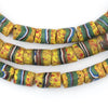 Yellow & Green Cylindrical Striped Venetian Trade Beads