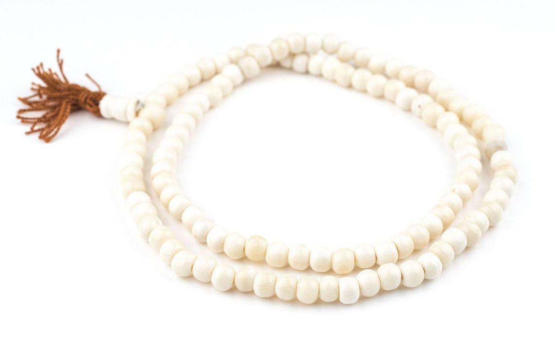 White Bone Mala Beads (8mm) - The Bead Chest