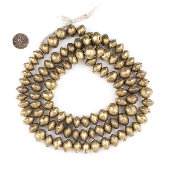 Mali Brass Bicone Beads (9x14mm) - The Bead Chest