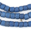 Dark Faceted Russian Blue Glass Trade Beads (9mm) (Long Strand)