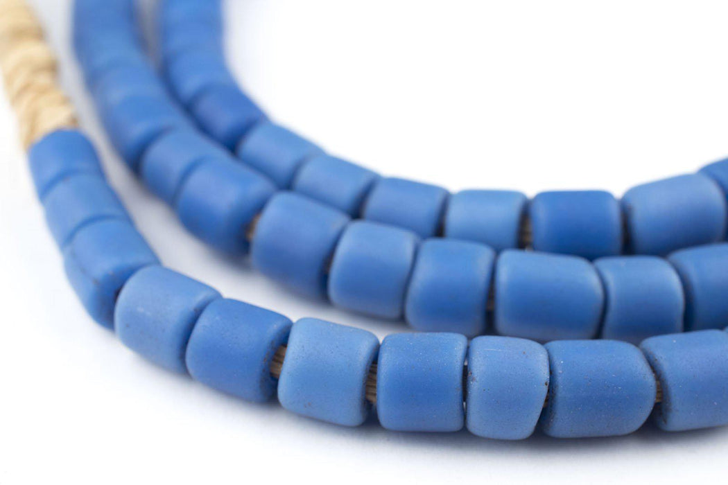 Cylindrical Russian Blue Style Glass Trade Beads - The Bead Chest