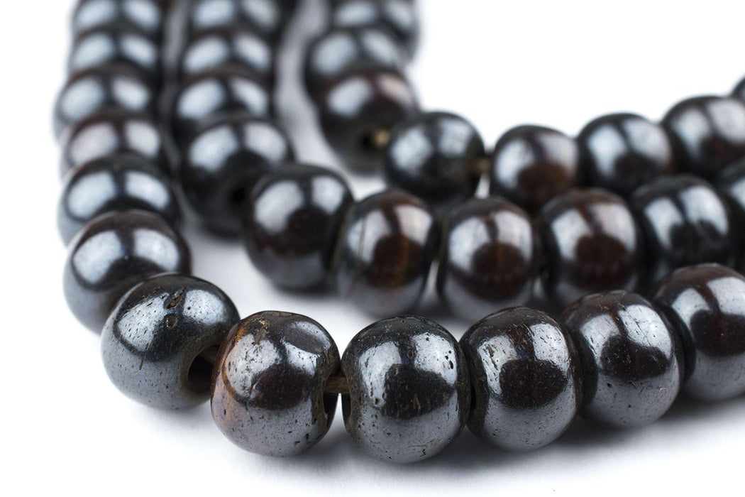 Dark Brown Mala Bone Beads (10mm) - The Bead Chest