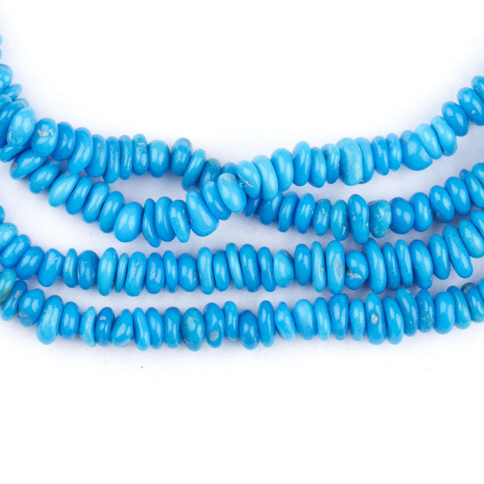 Rondelle-Style Genuine Sleeping Beauty Turquoise Beads (Deep-Blue) - The Bead Chest