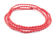 Red Vintage Rice Beads (6x4mm) (Long Strand) - The Bead Chest